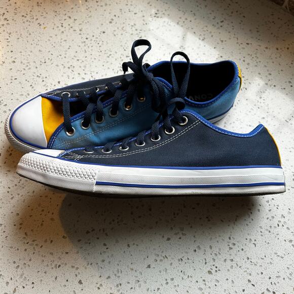 Blue and Gold Custom Converse All Star Shoes Mens 10.5 - Picture 3 of 7